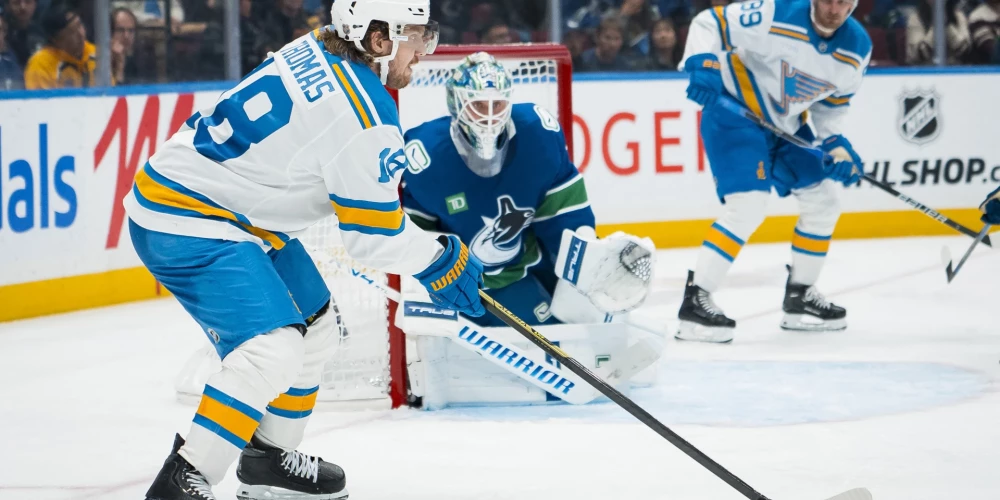 "Canucks" mājās ar rezultātu 2:5 (0:1, 2:3, 0:1) zaudēja Sentluisas "Blues" komandai.