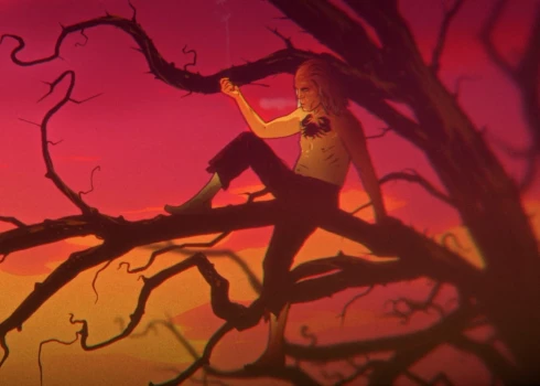 Kadrs no filmas "Dieva suns".