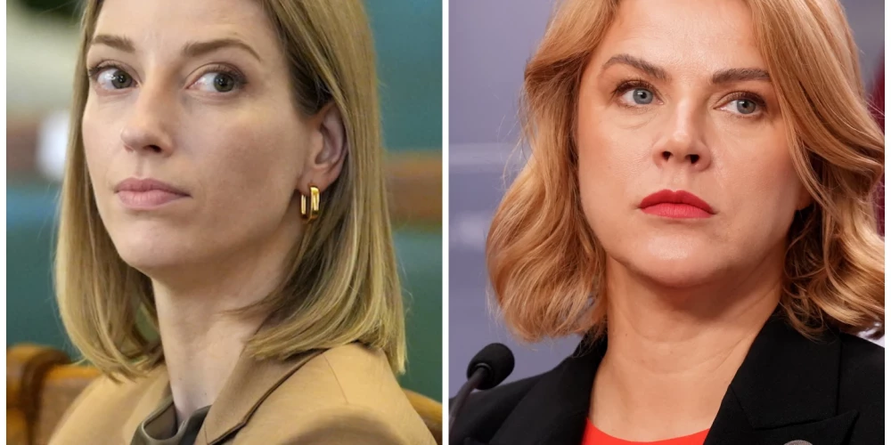 Kultūras ministre Agnese Lāce un premjerministre Evika Siliņa.