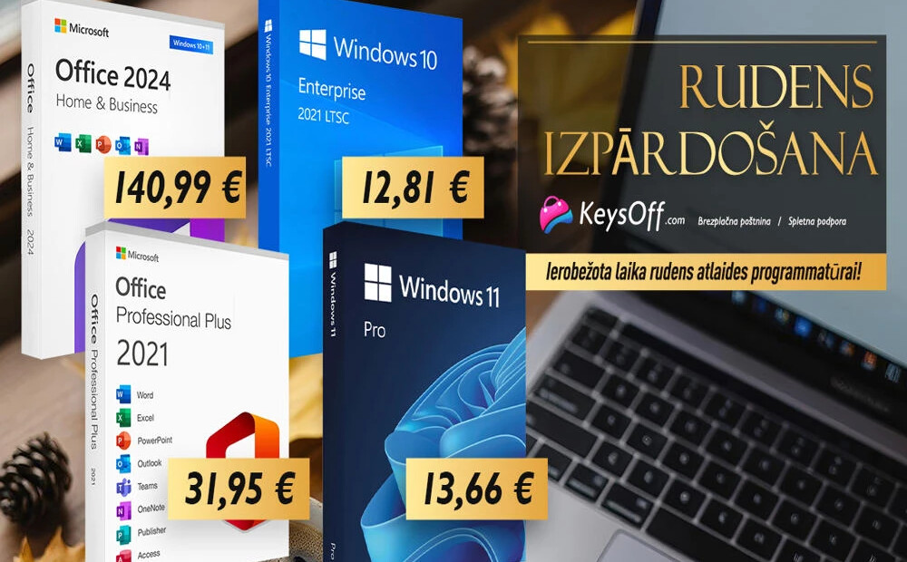 Iegūstiet Lifetime Office 2021 Pro ar 62% atlaidi par cenu 31,95 €! Ietaupiet lielu summu, iegādājoties oriģinālo MS Office un Win 11 Pro atslēgas!