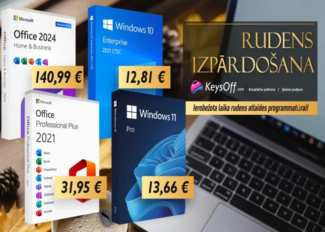 Iegūstiet Lifetime Office 2021 Pro ar 62% atlaidi par cenu 31,95 €! Ietaupiet lielu summu, iegādājoties oriģinālo MS Office un Win 11 Pro atslēgas!
