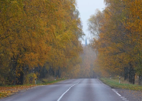 Matīšu šoseja rudenī.