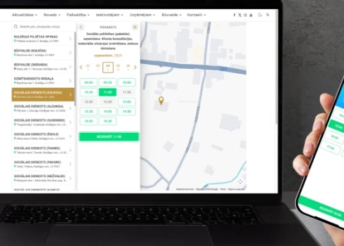 Kuldīgas novada pašvaldība ir ieviesusi ērtu tiešsaistes pieraksta sistēmu, kas ļauj iedzīvotājiem ērti un ātri pieteikties uz tikšanos ar dažādu jomu speciālistiem un saņemt pašvaldības pakalpojumus.