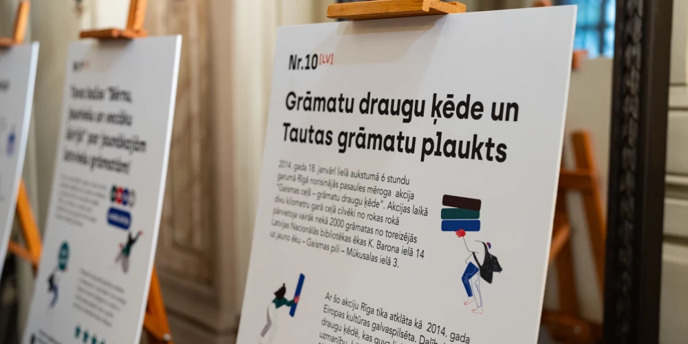 Atklāta tematiska plakātu izstāde “Latviešu grāmatai 500”.