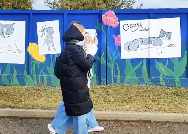 Rēzeknē atklāts apgleznotais žogs pie Dzīvnieku patversmes. VIDEO