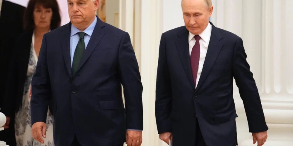 Ungārijas premjerministrs Viktors Orbāns un Krievijas diktators Vladimirs Putins. 