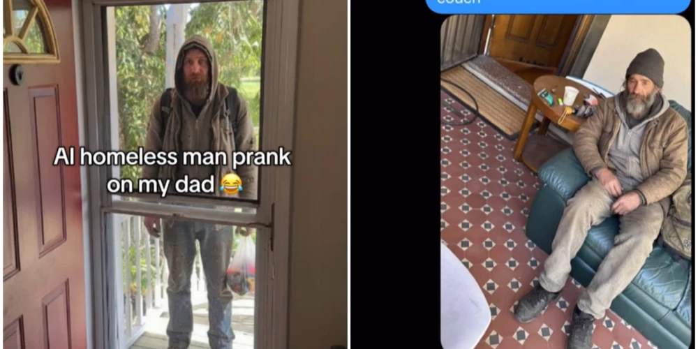 Policija brīdina par "bīstamo" TikTok trendu, kurā pusaudži izmanto mākslīgo intelektu, lai izliktos, ka bezpajumtnieks ir ielauzies viņu mājā.