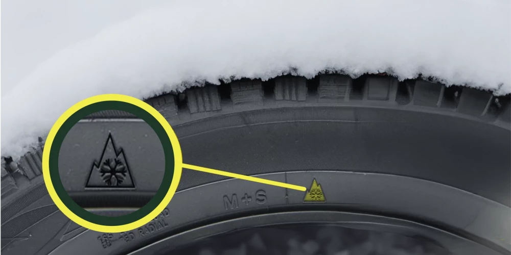 Ziemas riepas marķējums (foto: CSDD)