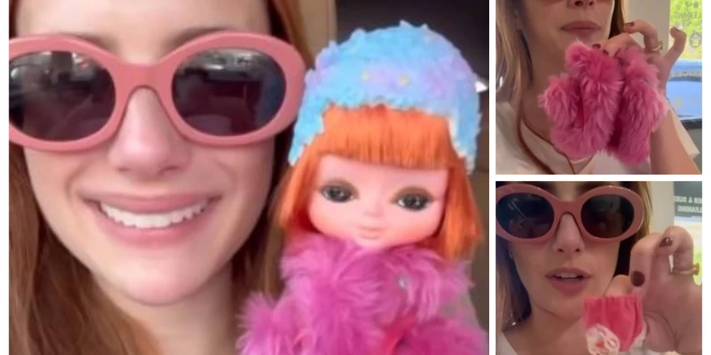 Aktrise Emma Robertsa ved lelli uz ķīmisko tīrītavu.