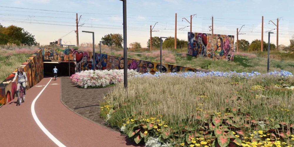 В Салапилсе под железной дорогой будет построен подземный пешеходный тоннель, который соединит северный район города с центром (визуализация проекта).