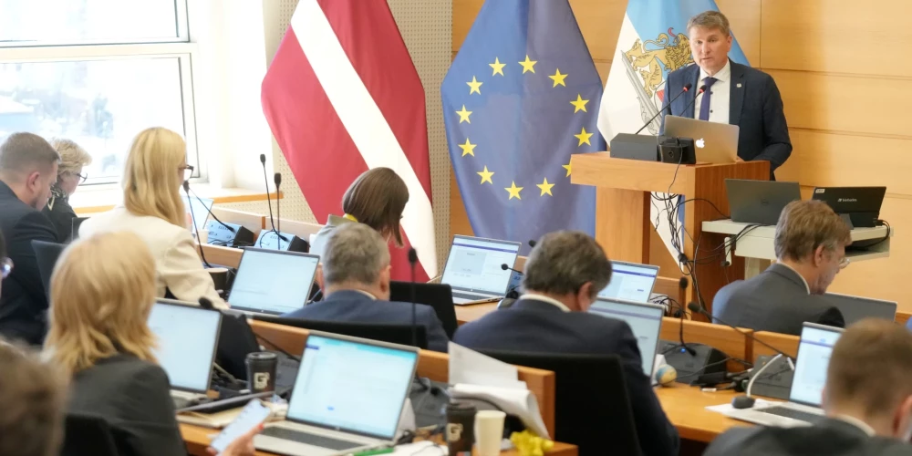 На заседании Рижской думы.