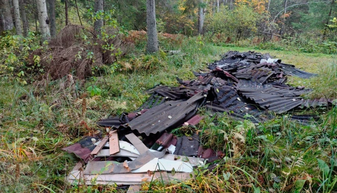 Šonedēļ Dabas aizsardzības pārvaldes darbinieki Ķemeru Nacionālajā parkā uzgāja vairāk nekā tonnu bitumena jumta seguma — toksisku materiālu, kas nopietni kaitē dzīvai radībai un dabai.