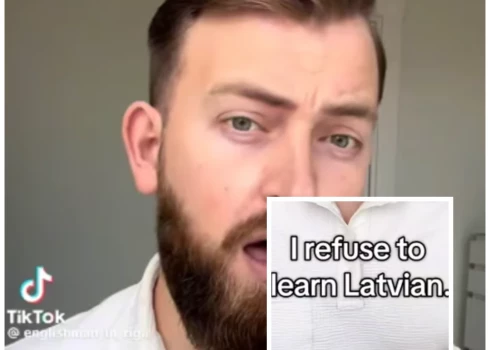 Kadrs no "provokatīvā" video (ekrānuzņēmums no "TikTok", kolāža: jauns.lv)