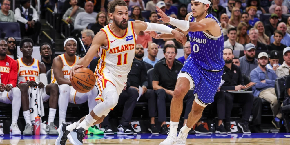 "Hawks" viesos ar 111:107 (25:24, 26:37, 27:25, 33:21) pārspēja Orlando "Magic", tiekot pie pirmā panākuma šosezon.