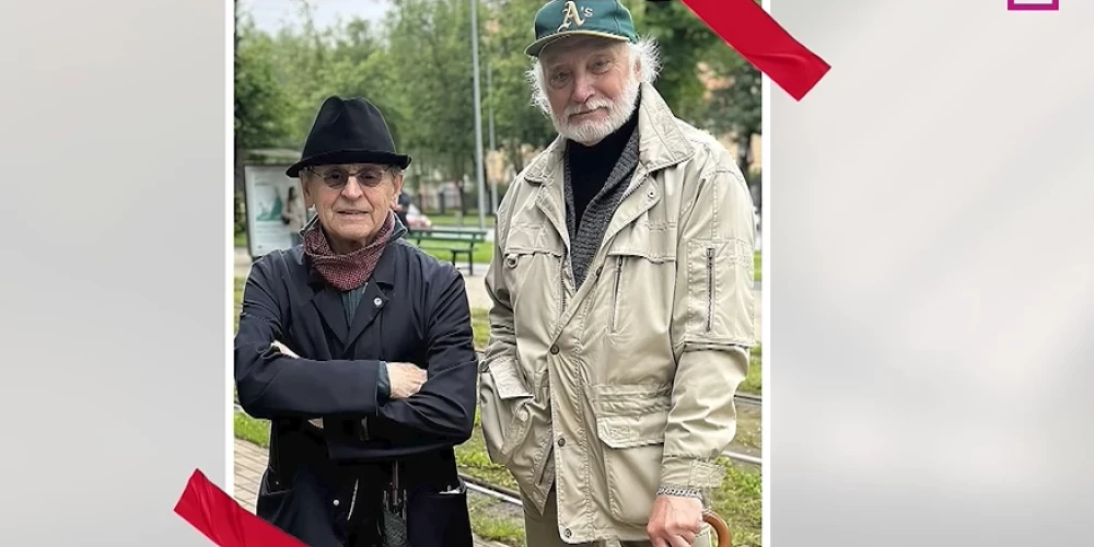 Mihails (no kreisās) un Andris kādā no tikšanās brīžiem.