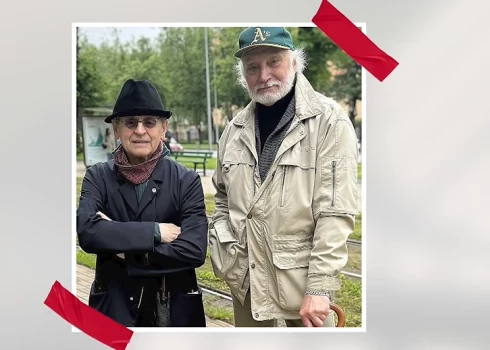 Mihails (no kreisās) un Andris kādā no tikšanās brīžiem.