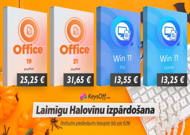 Uzlabojiet savus datorus ar Lifetime Office 2021 par 31,65 € un oriģinālo Win 11 Pro par 13,55 €! Tikai šajā Halovīnā!