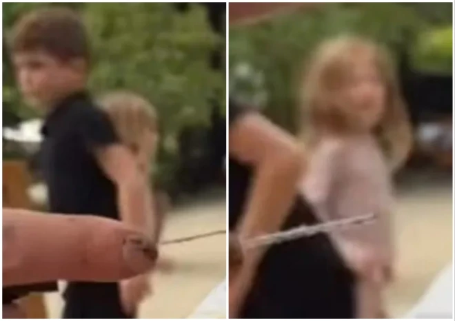 Uz mirkli redzamas Ārčija un Lilibetas sejas.