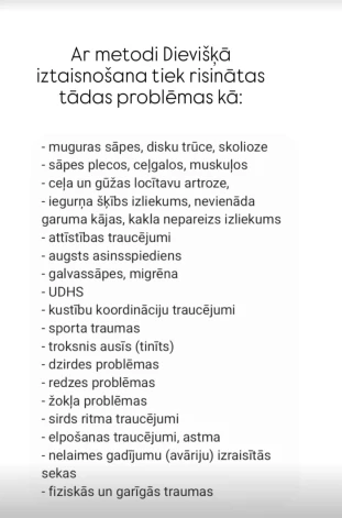 Sieviete norāda, ka ar "Dievišķi iztaisnošanu" var risināt sekojošas problēmas.