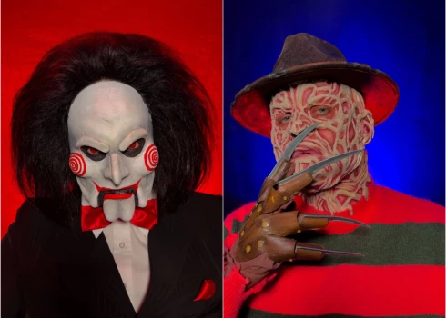 Amuna Davis pārtop šausmu filmu varoņos.