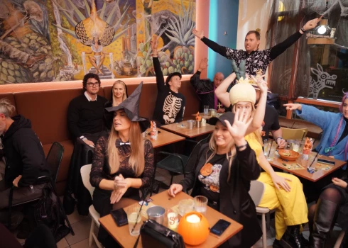 Halovīns meksikāņu restorānā "El Mercado" Rīgā (foto: Mārtiņš Ziders)