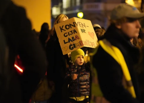На митинге в защиту Стамбульской конвенции.