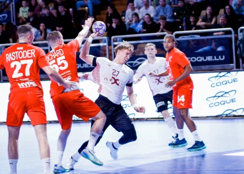 Latvijas handbolisti pret Luksemburgu (foto: Latvijas Handbola federācija / Facebook)