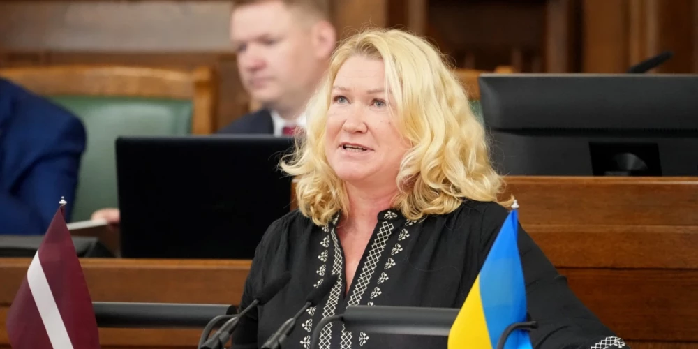 "Latvija pirmajā vietā" Saeimas frakcijas vadītāja Linda Liepiņa. 