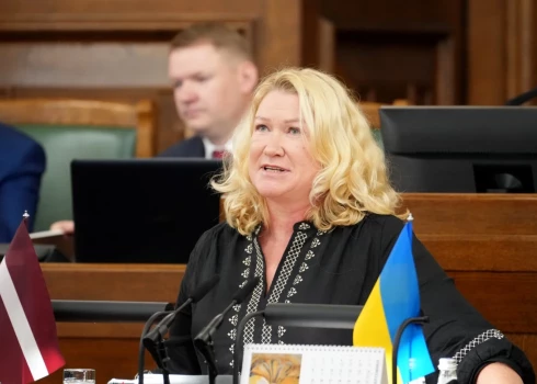 "Latvija pirmajā vietā" Saeimas frakcijas vadītāja Linda Liepiņa.