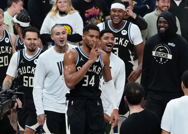 Jannis Adetokunbo ar pēdējo sekunžu metienu izrauj "Bucks" uzvaru pār pagājušās sezonas NBA finālisti