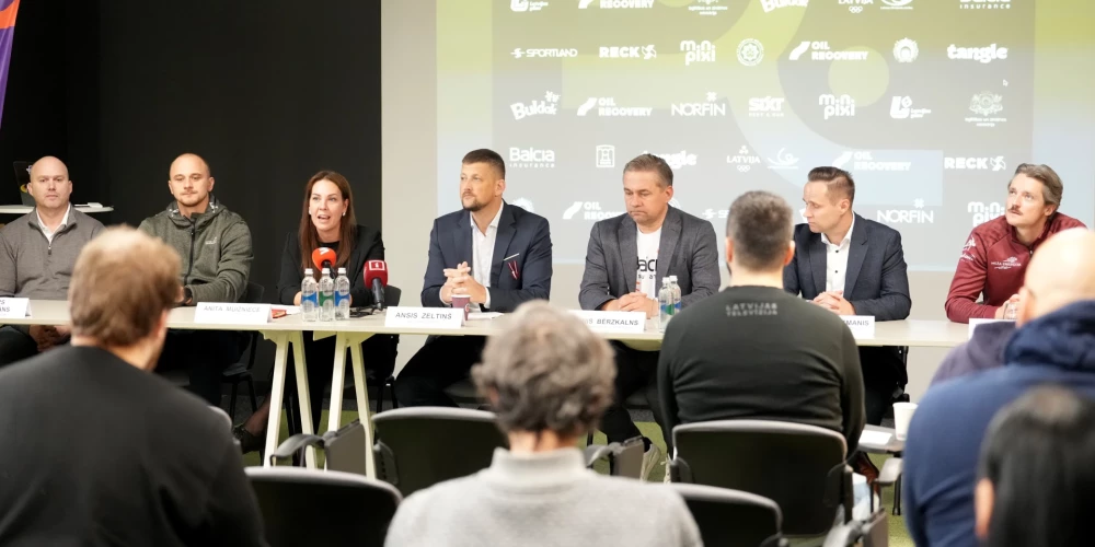 Latvijas Bobsleja un skeletona federācijas (LBSF) preses konference 2025. gada 4. novembrī.