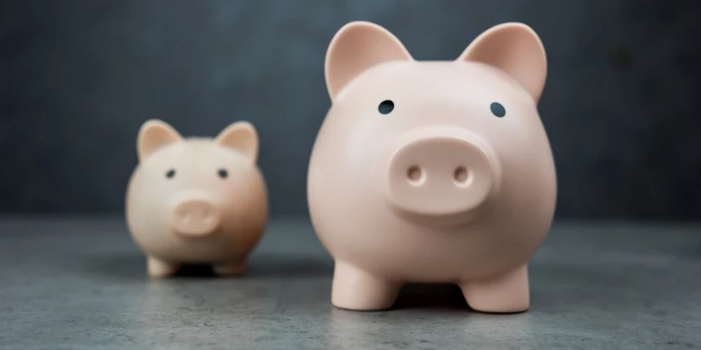 Латвийская хрюшка - та, что поменьше.