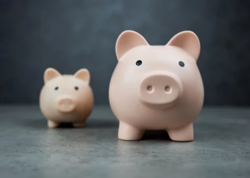 Латвийская хрюшка - та, что поменьше.