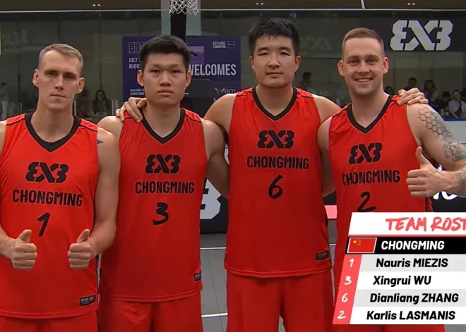Lasmaņa un Mieža pārstāvētā Chongming" komanda iekļūst 3x3 basketbola Pasaules tūres posma ceturtdaļfinālā
