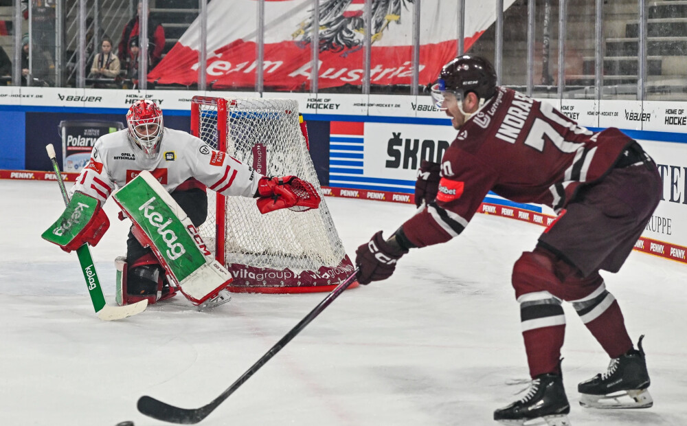 Latvijas hokeja izlase Vācijas kausa pēdējā mačā tiek pie uzvaras
