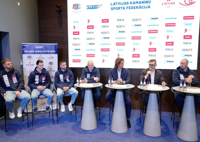 Latvijas kamaniņu sporta preses konference pirms 2025./2026. gada sezonas.