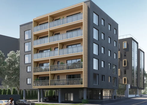 Jaunajā sešstāvu ēkā būs 15 dzīvokļi, kā arī komerctelpas. 