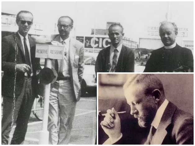 Ģimenes galva Ādams Glaževskis jaunībā un viņa četri dēli.