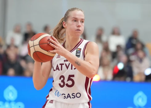 Latvijas sieviešu basketbola izlases spēlētāja Kate Vilka.