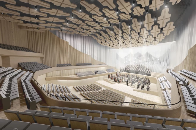 В филармонии будут три зала - большой, малый и многофункциональный.