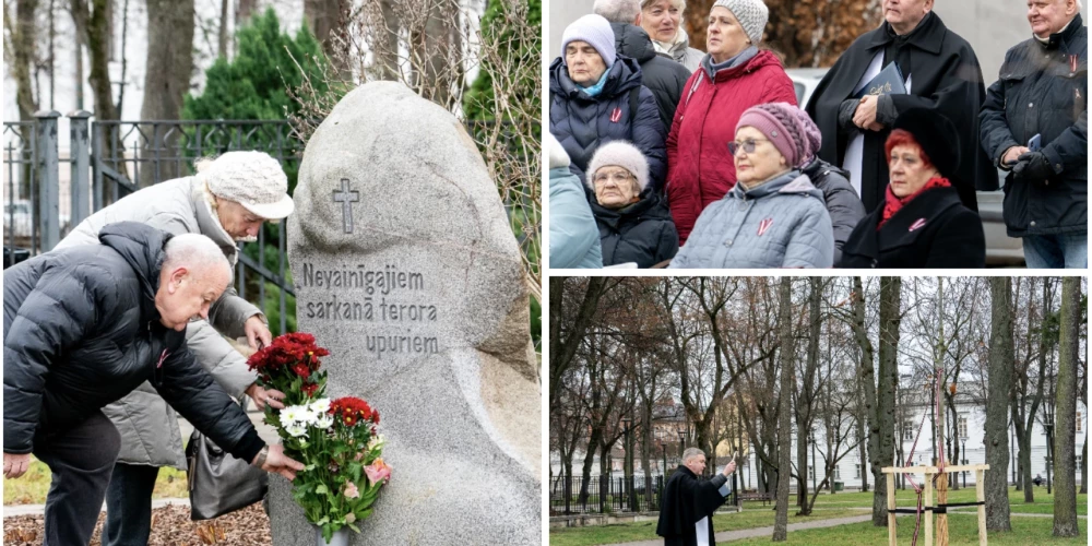 Daugavpils Romas katoļu draudžu dekāns Mārtiņš Klušs vadīja aizlūgumu, iesvētot jauno ozolu.