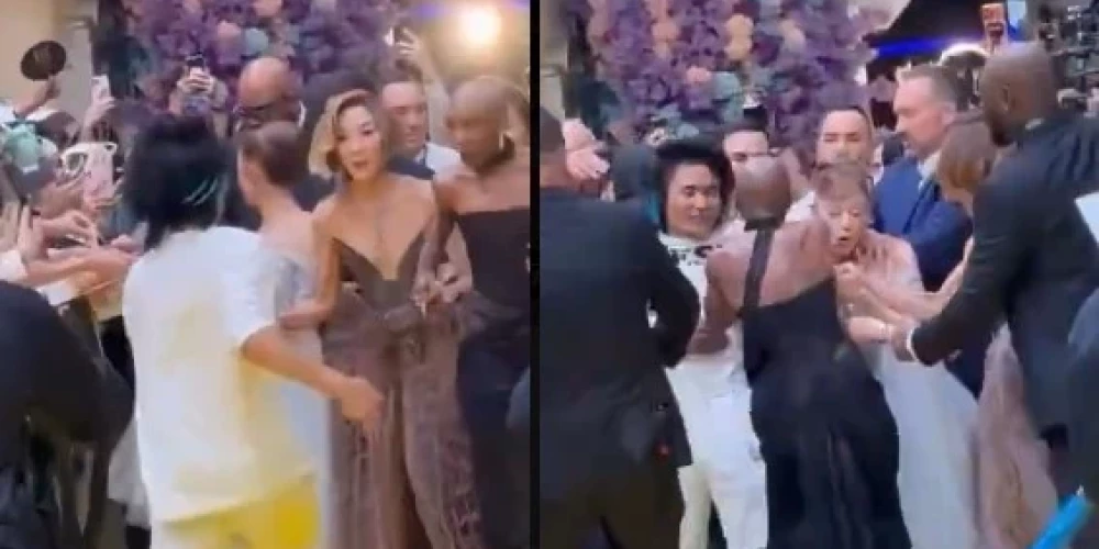 Первой на произошедшее отреагировала не охрана, а коллега Гранде - актриса Синтия Эриво.