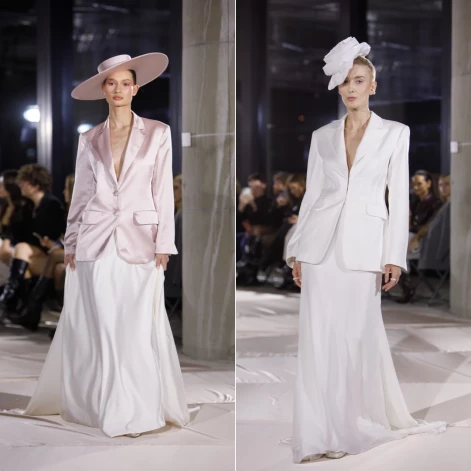 Arī zīmola "Amelii" jaunākajā kolekcijā atrodamas gan kāzu kleitas, gan eleganti tērpi, kādus var iedomāties 18. novembra pieņemšanā.