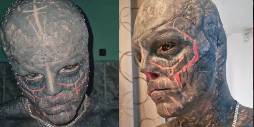 Тату-звезда The Black Alien приехал в Елагаву — и готов делать татуировки.