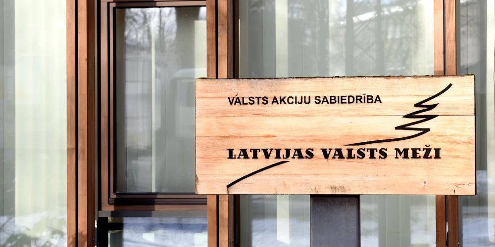 AS "Latvijas valsts meži" izkārtne.