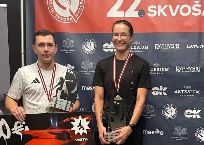Par Latvijas čempioniem skvošā kļūst Plūme un Gaigala