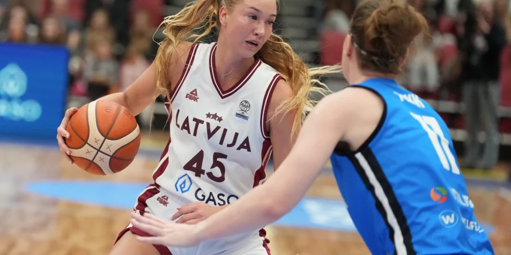 Latvijas basketbolistes viegli pieveica Igauniju 2027. gada Eiropas čempionāta kvalifikācijas spēlē