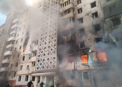 Ternopiļa pēc dronu uzbrukuma.