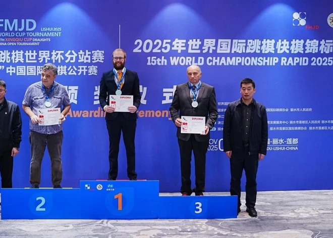 Dambretists Guntis Valneris izcīna bronzu pasaules čempionātā dambretē