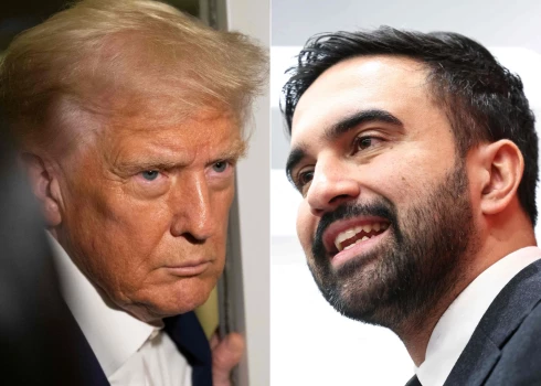 ASV prezidents Donalds Tramps un jaunais Ņujorkas mērs Zohrans Mamdani.